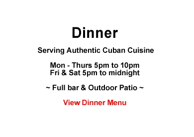 Twisted Cuban Cafe - Dinner Menu